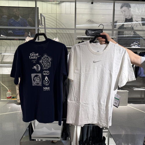 Nike耐克男夏季运动休闲舒适透气跑步圆领短袖T恤DM7899-100-410