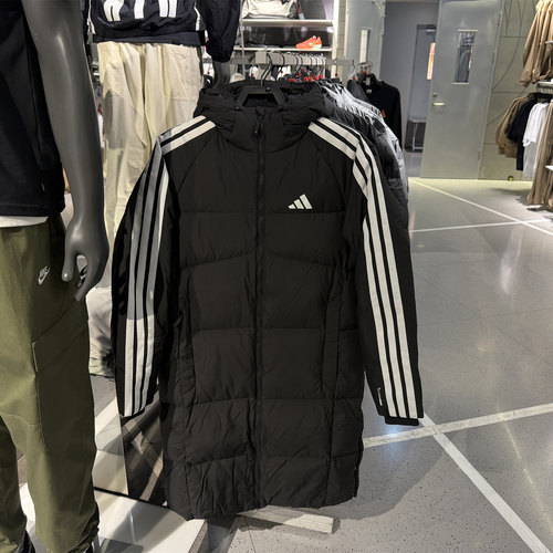adidas阿迪达斯冬季新款男长款休闲羽绒服保暖宽松运动外套KC2498