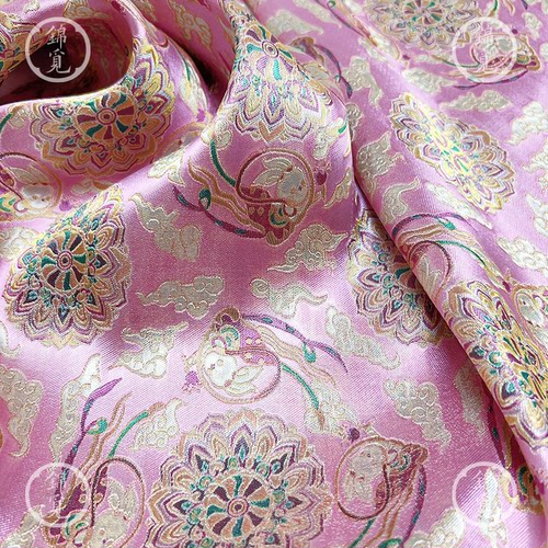 兔团花吉祥如意汉服面料