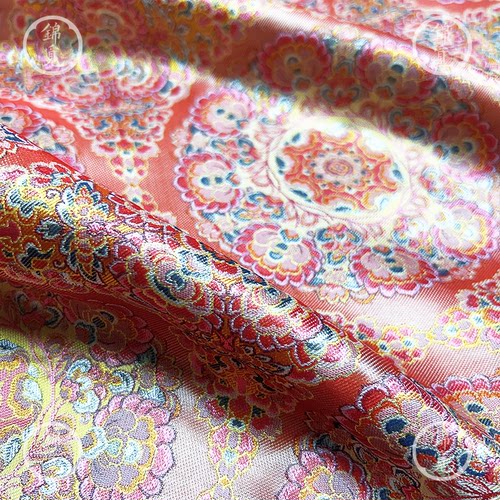 步步生莲蜀锦织锦提花汉服面料