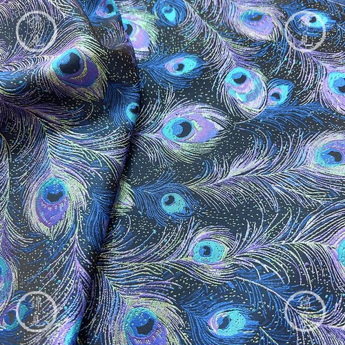 宋锦孔雀羽毛高端汉服面料