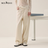 谜底直筒牛仔裤 浮雕提花后腰橡筋女261MJ0201 新品 长裤 2026年春季