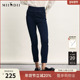 复古百搭高腰牛仔裤 谜底松紧腰紧身铅笔裤 女春新款 241MK0010