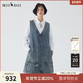 新品 谜底牛仔背心式 连衣裙2025春季 设计感大口袋直筒裙251ML0060