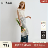 新品 谜底针织连衣裙无袖 女2025夏季 复古文艺两件套长裙252MZ0858