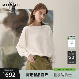 谜底套头针织衫 2026春季 新品 原创立体花时髦毛衣女261MZ0342 长袖