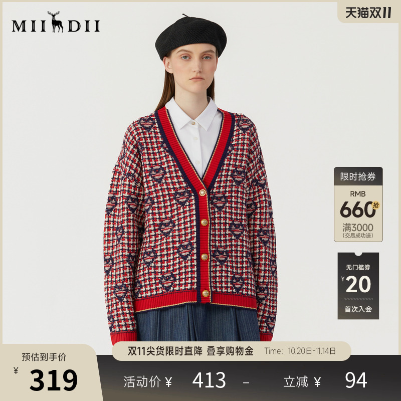 复古艺术的原创暗纹提花，后背重工钉珠