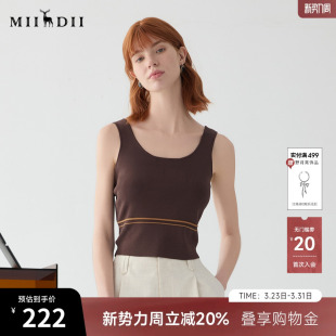 紧身百搭短款 新品 内搭上衣251MZ0329 短背心女2025春季 谜底针织衫