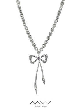 原创设计小众蝴蝶结夸张毛衣链个性长款项链女212YX0060