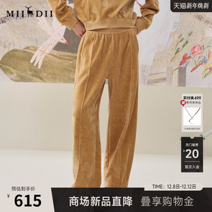 波点松紧腰宽松休闲裤 谜底阔腿裤 新品 2025年冬季 女254MK1715 长裤