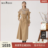 谜底设计感风衣女士秋拼接式 湘绣系列 盘扣外套243ME1029