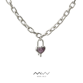 野月亮 原创暗黑小众爱心锁项链女国潮个性 高级感简约百搭锁骨链