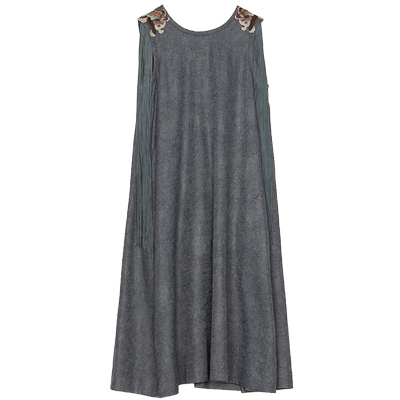 谜底特色流苏连衣裙秋迪木尔风复古风高级A型大摆裙243ML1210