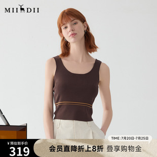 内搭上衣251MZ0329 谜底针织衫 短背心女2025春季 新品 紧身百搭短款