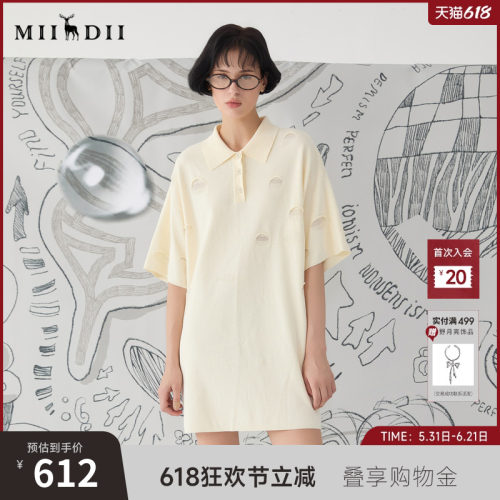 POLO针织连衣裙，oversize版型