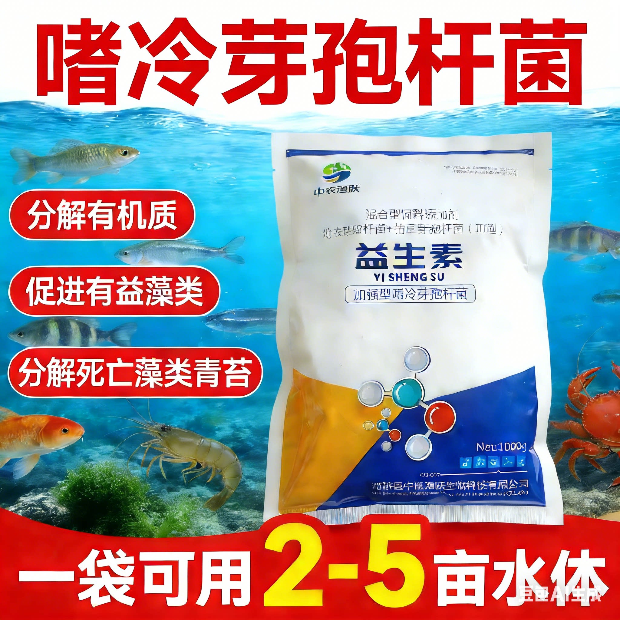 水产养殖专用 芽孢杆菌 EM 菌光合细菌 调水净水稳水改良底质