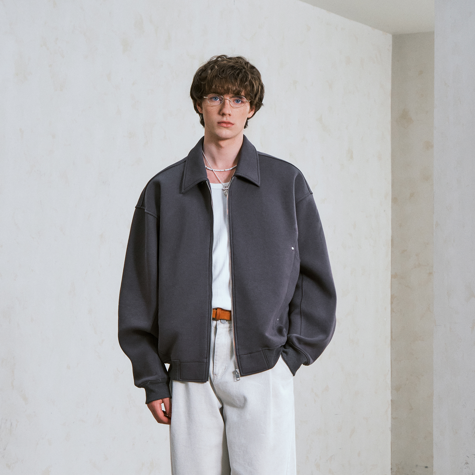 设计感Lilbetter翻领夹克针织