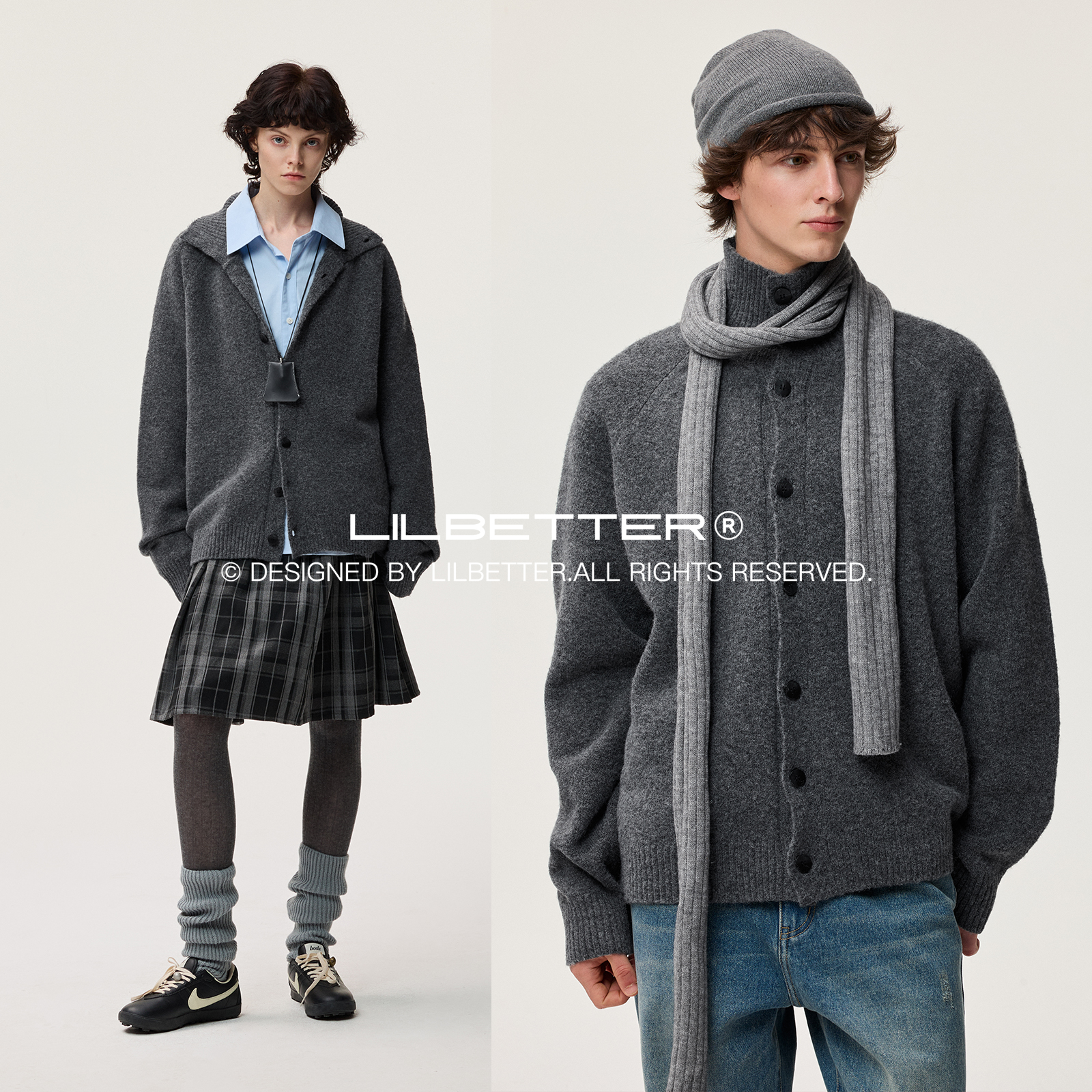 Lilbetter开衫高领毛衣