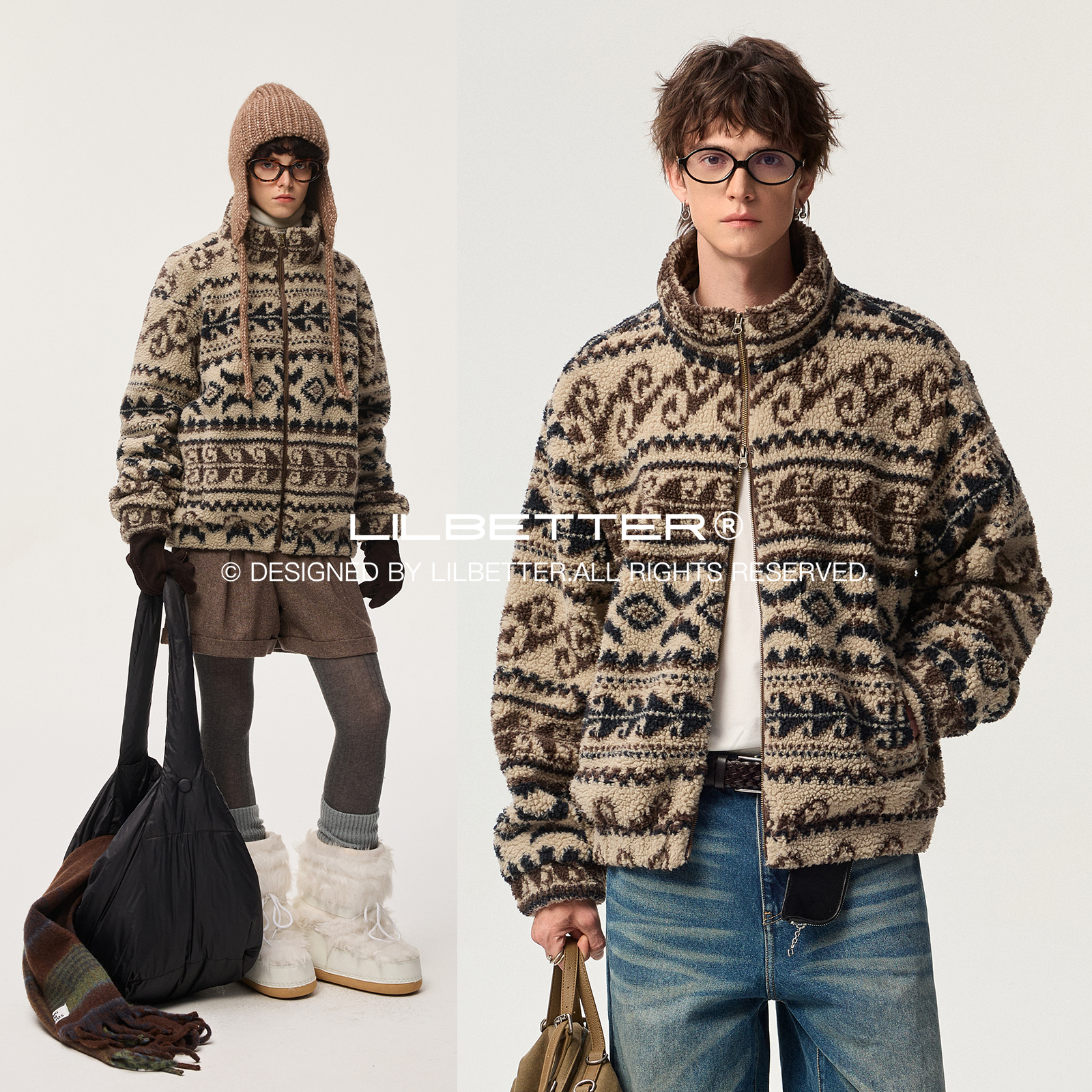 Lilbetter半高领宽松费尔岛夹克