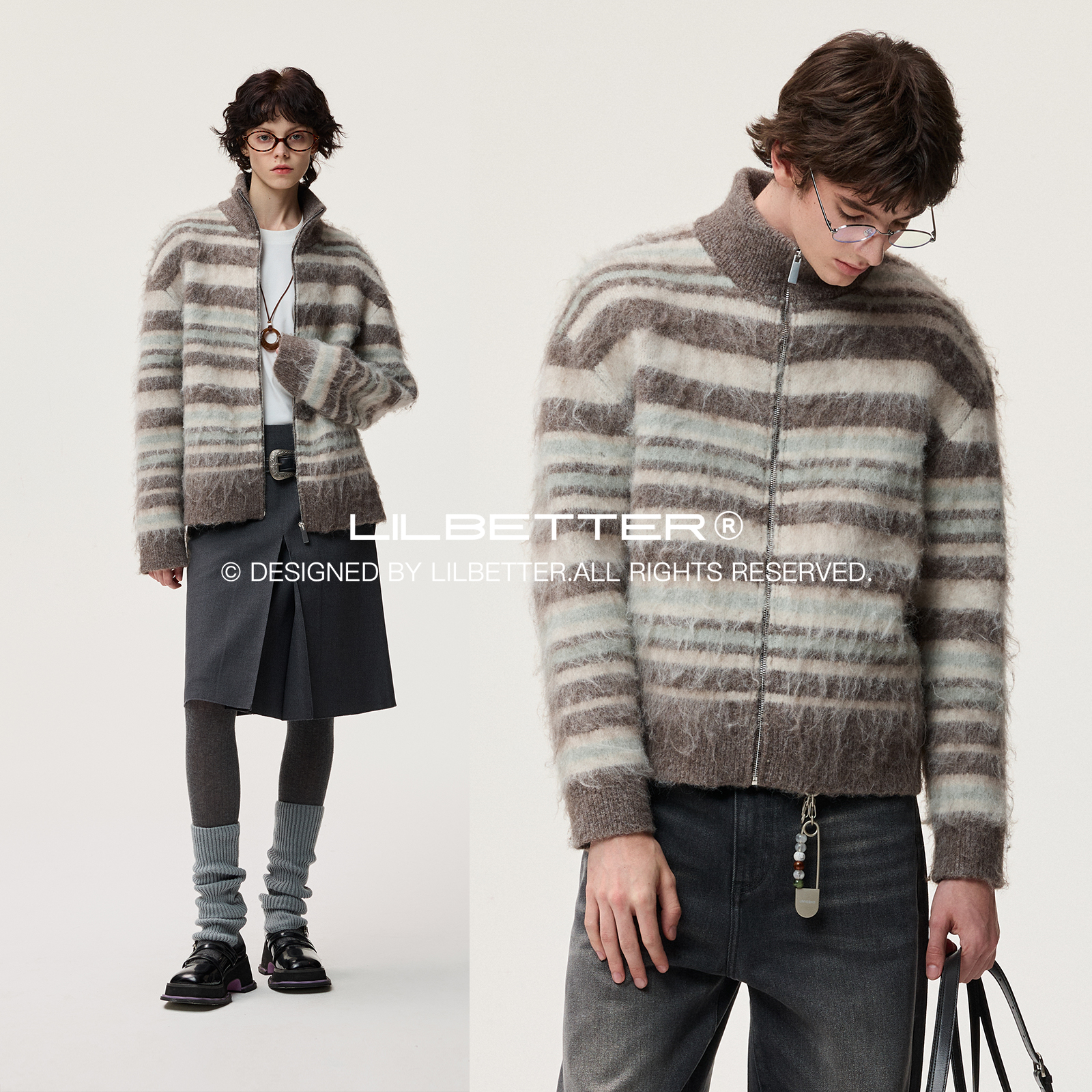 Lilbetter马海毛半高领毛衣