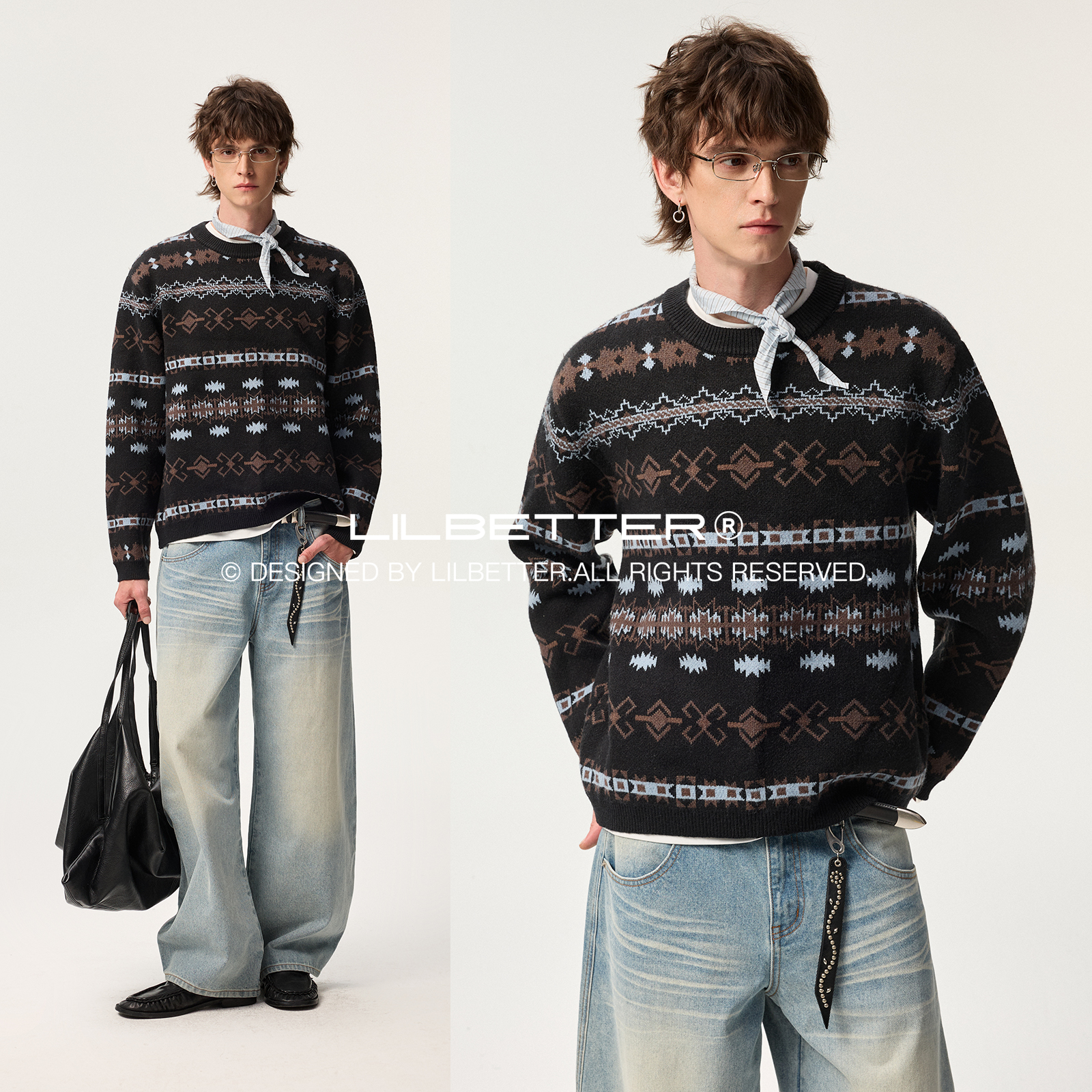 Lilbetter套头圆领费尔岛毛衣