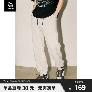 Lilbetter束脚卫裤男2024新款春季宽松休闲裤子街头百搭工装长裤
