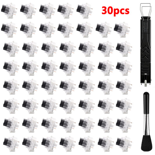 ITLY键轴30/50/90pcs机械键盘轴体透明黑轴开关DIY配件