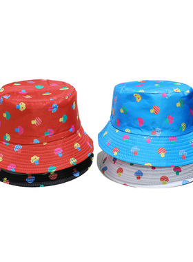 shein2025春夏新款遮阳防晒太阳帽彩色蘑菇印花渔夫帽盆帽女