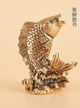 铜鲤鱼纯铜跳龙门家居装饰金鱼