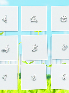 diy纯银镶钻挂件幸运数字吊坠