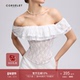 拼色修身 CORSELET 双层蕾丝荷叶边鱼骨胸衣春夏法式 外穿抹胸上衣