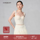 CORSELET 月芽双层网纱蕾丝鱼骨胸衣吊带外穿婚礼宴会抹胸上衣