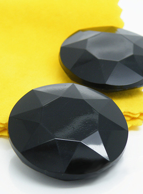 钮扣扣子圆形多切面黑色水晶扣子毛呢大衣风衣外套纽扣