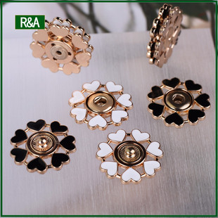 高档金属按扣纽扣女大衣暗扣金色隐形钮扣毛衣心形子母扣扣子衣服