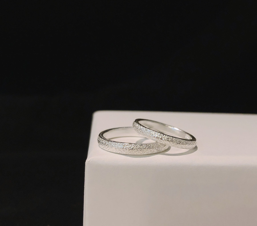 999纯银磨砂光面戒指经典质感