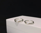 999足银光面素圈戒指情侣经典 简约手工银饰质感男女加大小尾指环