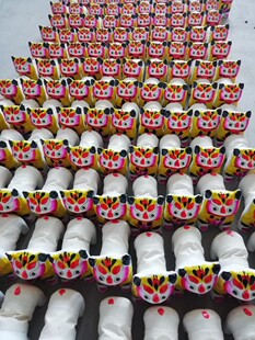 山东高密特产泥塑泥老虎聂家庄叫虎镇宅虎小号儿童玩具手工礼品