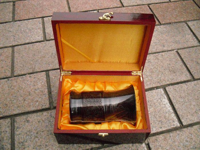 潍坊红木嵌银漆器笔筒中国风特色传统工艺品礼品喷漆礼盒镶嵌银丝