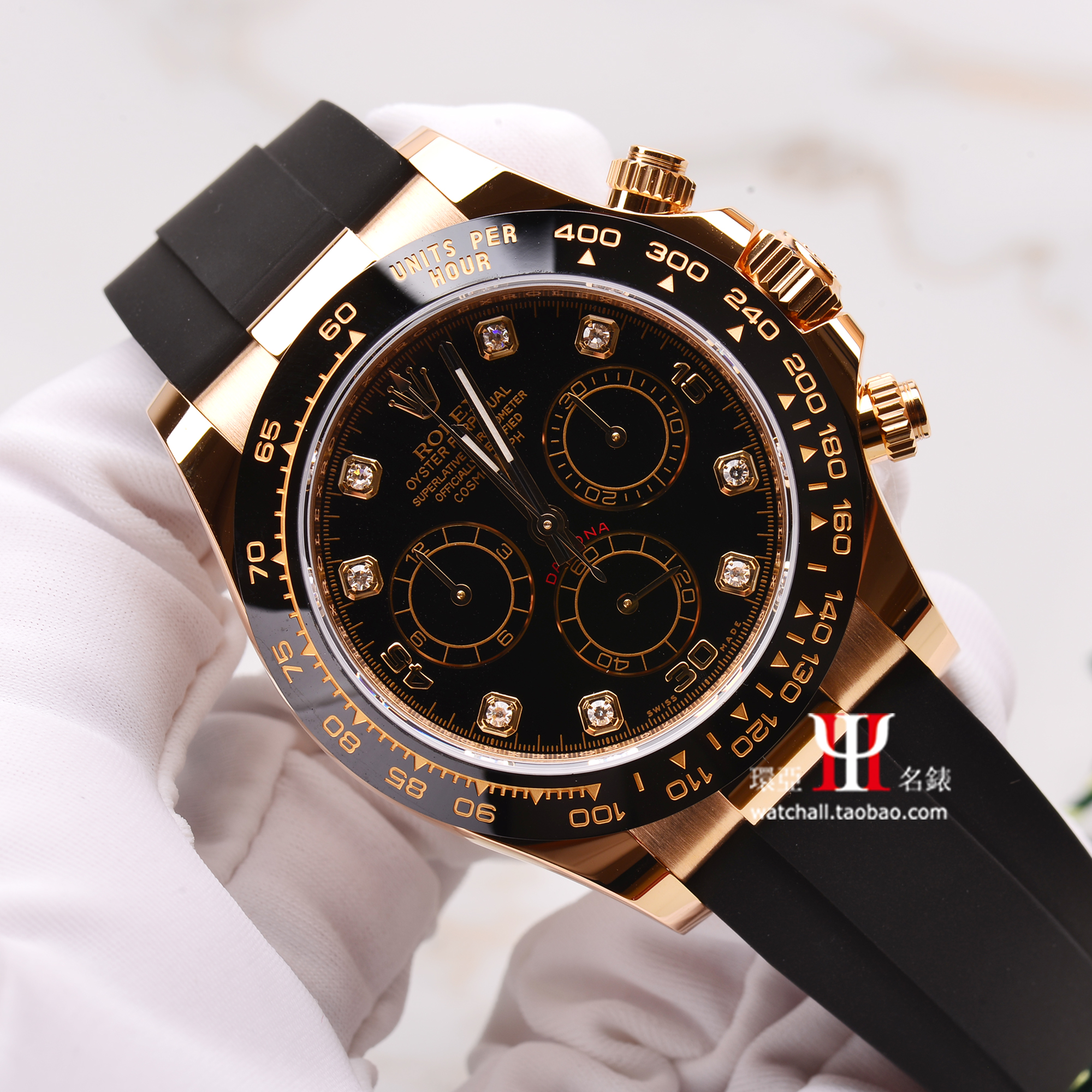 看详情】rolex劳力士迪通拿新款 黄金款胶带116518ln 钻刻度