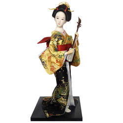 日本人形娃娃家居装饰品玄关工艺品小创意招财结婚礼物