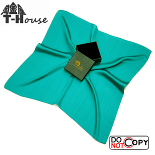 湖绿色丝巾男韩版小方巾衬衫领巾小围巾NS6136 礼盒装