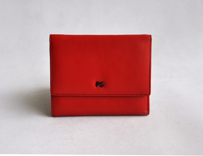 西班牙原单女士高档头层短款钱包