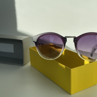 欧版hawkers圆框太阳镜超美渐变紫色UV400防紫外线潮流墨镜