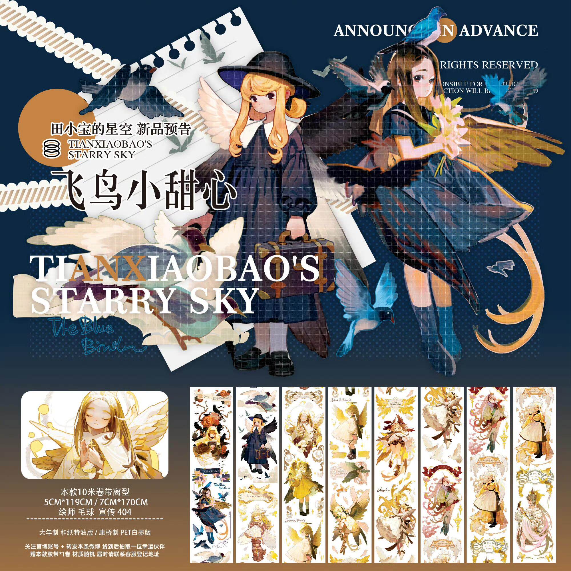 分装 田小宝的星空人物女孩飞鸟小甜心大年和纸康桥pet手帐胶带