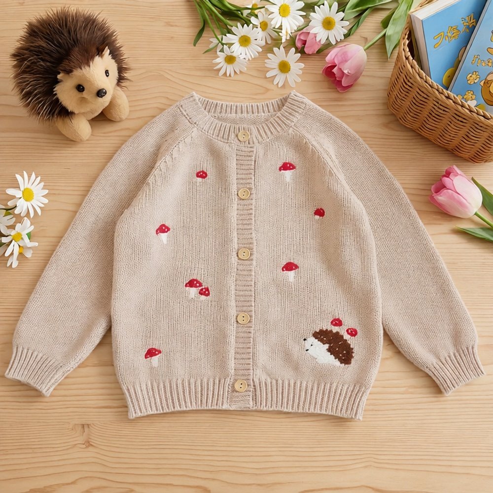 女童纯棉线毛衣开衫休闲洋气春秋毛衣小童宝宝小刺猬针织开衫外套,童装/婴儿装/亲子装,毛衣/针织衫,淘宝优惠券,粉丝福利购,淘宝优惠卷