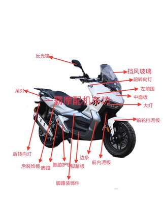 布雷斯通极宙BL150T-4D嘉爵JJ150ADV摩托车外壳 护面板挡泥板大灯