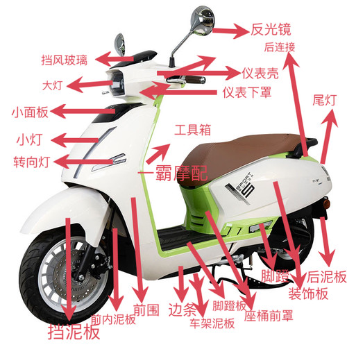 复古踏板车嘉陵嘉鹏赛戈JP125T-15外壳飞鹰 鹰戈前围灯箱 挡泥板