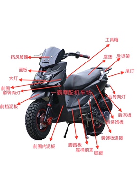 绿的BWS-3摩托车外壳配件BWS十代路虎八代 六代前围面板转向大灯