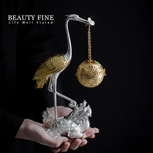 柏斐家饰 仙鹤香炉香囊球 家用室内禅意摆件 塔香粒香香炉香薰炉