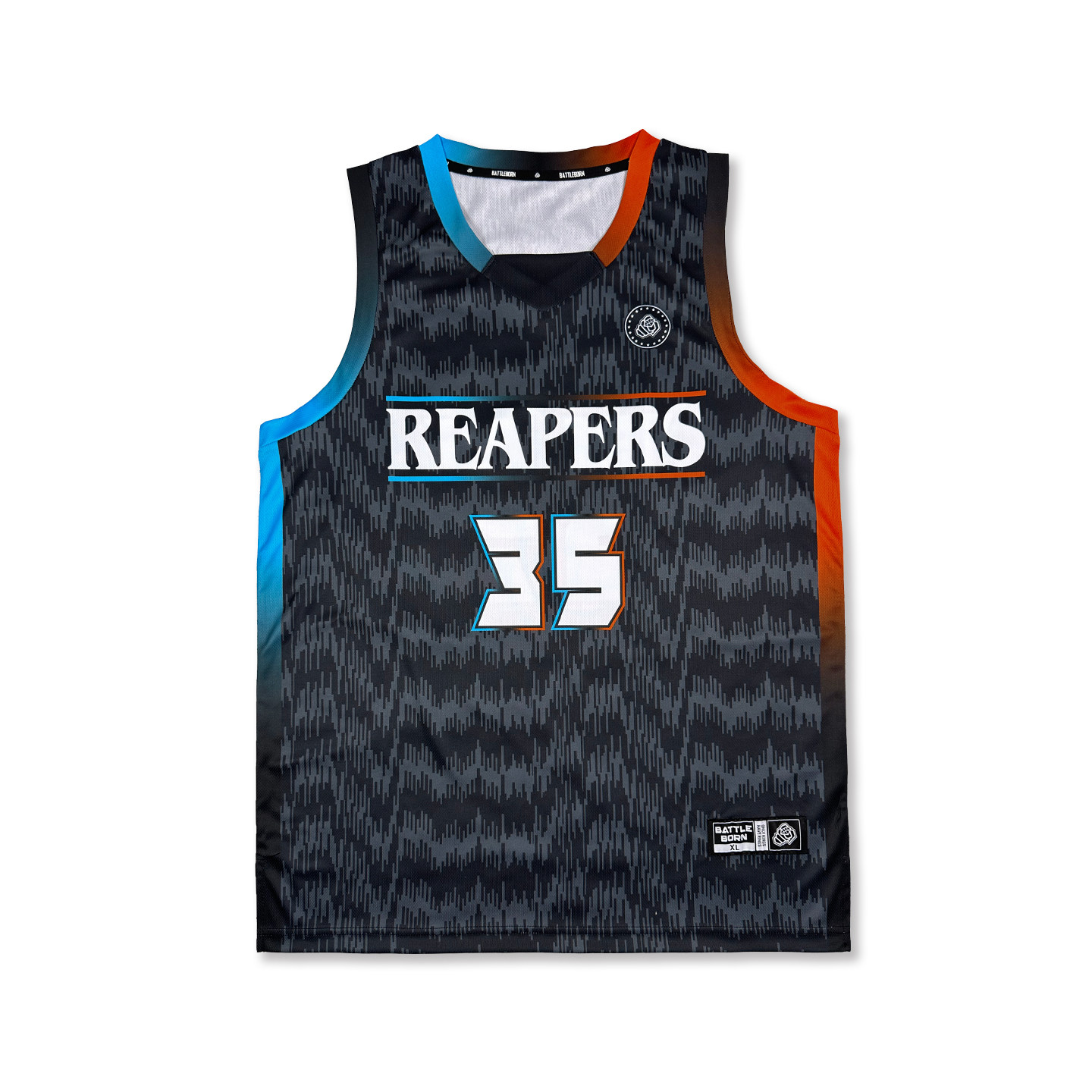 斗者篮球服套装定制街球训练队服街头运动宽松篮球衣背心REAPERS